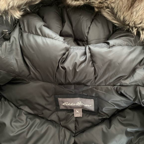 Eddie Bauer L Waterproof WeatherEdge Down Stadium Coat Black New No Tag - Picture 11 of 16